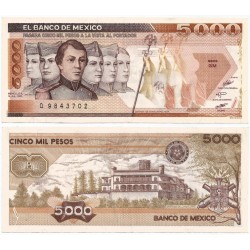 (88a) Estados Unidos Mexicanos. 1985. 5000 Pesos (EBC)