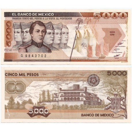 (88a) Estados Unidos Mexicanos. 1985. 5000 Pesos (EBC)