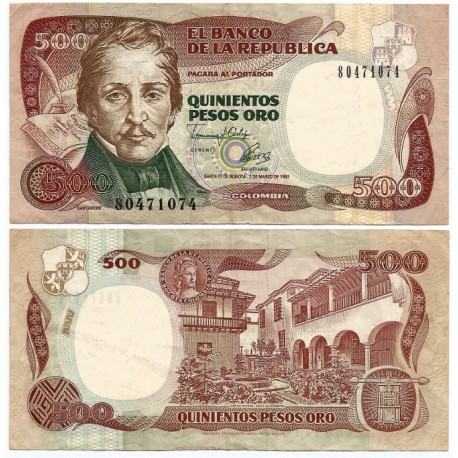 (431A) Colombia. 1992. 500 Pesos Oro (MBC)