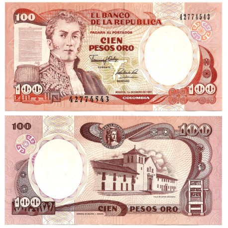 (426e) Colombia. 1991. 100 Pesos Oro (SC)