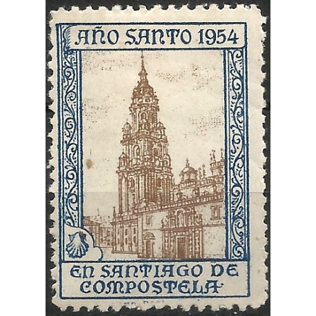 Viñeta Conm. Año Santo 1954. Santiago de Compostela (Usado)