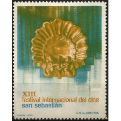 Viñeta Conm. XIII Festival Internacional del Cine. San Sebastián. Año 1965 (Nuevo, con señal de fijasellos)