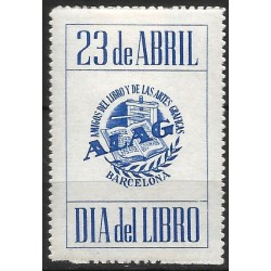 Viñeta Conm. Día del Libro. Barcelona (Nuevo, con señal de fijasellos)