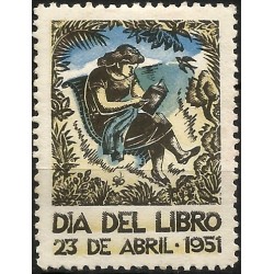 Viñeta Conm. Día del Libro. Año 1951 (Nuevo, con señal de fijasellos)