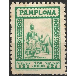 Viñeta Conm. Comparsa de Gigantes. Pamplona. 7 de Julio (Nuevo, sin goma)