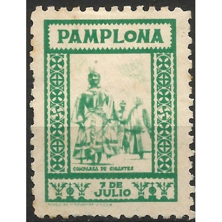 Viñeta Conm. Comparsa de Gigantes. Pamplona. 7 de Julio (Nuevo, sin goma)