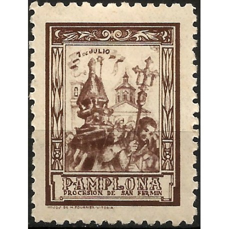 Viñeta Conm. Procesión de San Fermín. Pamplona. 7 de Julio (Nuevo, con señal de fijasellos)