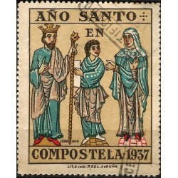 Viñeta Conm. Año Santo en Compostela. Año 1937 (Usado)