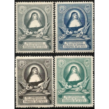 Viñetas Conm. Pro Canonización Bta. Juana de Lestonnac. Fundadora de la O.N.S (Nuevo, con señal de fijasellos)