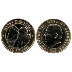 Gibraltar. 2025. 2 Pounds (SC) Feliz Navidad