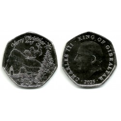 Gibraltar. 2025. 50 Pence (SC) Feliz Navidad