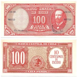 (127a) Chile. 1960-61. 10 Centesimos de Escudo (EBC)