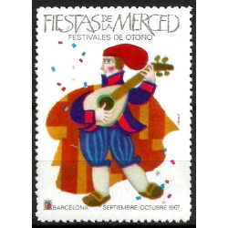Viñeta Conm. Fiestas de la Merced. Barcelona. Año 1967 (Nuevo, con señal de fijasellos)