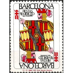 Viñeta Conm. Fiestas de la Merced. Barcelona. Año 1972 (Nuevo, con señal de fijasellos)
