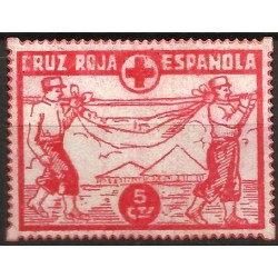 Viñeta Conm. Cruz Roja Española. 5 Céntimos (Nuevo, con señal de fijasellos)