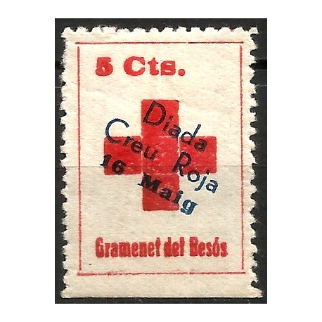 Viñeta Conm. Cruz Roja. Diada 16 de Mayo. Gramenet del Besós (Nuevo, con señal de fijasellos)