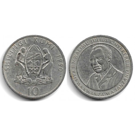 (20a.1) Tanzania. 1990. 10 Shilingi (BC) Dañada