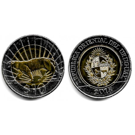 (134) Uruguay. 2015. 10 Pesos (EBC+)