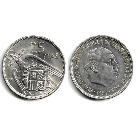 Estado Español. 1957*(75). 25 Pesetas (EBC)
