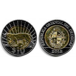 (134) Uruguay. 2015. 10 Pesos (EBC+)