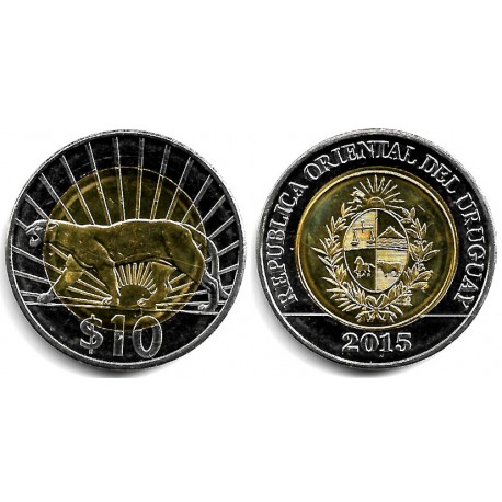 (134) Uruguay. 2015. 10 Pesos (EBC+)