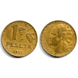 España (II República). 1937. 1 Peseta (MBC)