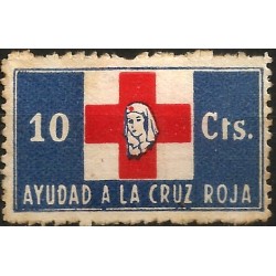 Viñeta Conm. Ayuda a la Cruz Roja. 10 Céntimos (Usado)