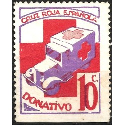 Viñeta Conm. Cruz Roja Española. Donativo 10 Céntimos (Usado)
