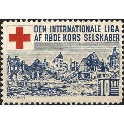 Viñeta Conm. Cruz Roja. Dinamarca (Nuevo, con señal de fijasellos)