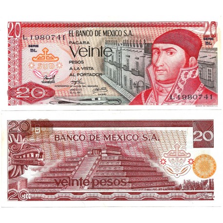 (64b) Estados Unidos Mexicanos. 1973. 20 Pesos (SC-)