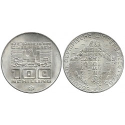 (2928) Austria. 1976. 100 Schilling (SC) (Plata)