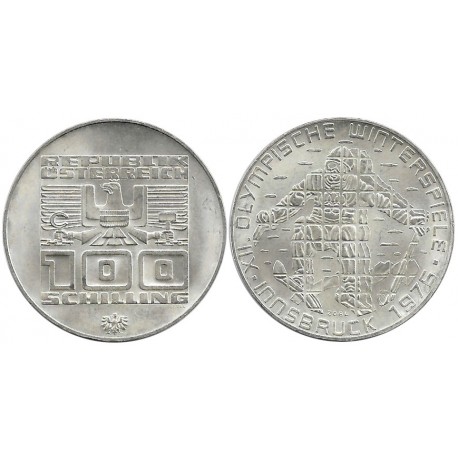 (2928) Austria. 1976. 100 Schilling (SC) (Plata)