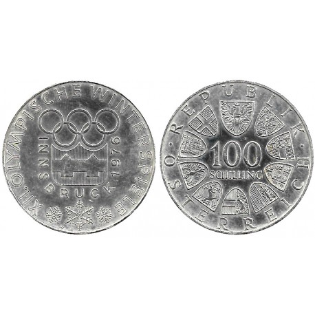 (2926) Austria. 1976. 100 Schilling (EBC) (Plata)