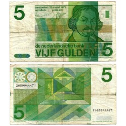 (95a) Países Bajos. 1973. 5 Gulden (BC) Leve rotura margen inferior
