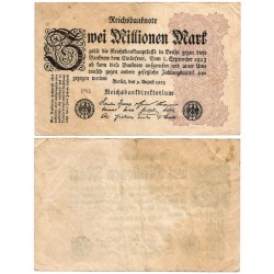 (104c) Imperio Alemán (Weimar). 1923. 2 Million Mark (BC+)