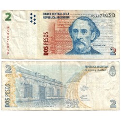 (352) Argentina. 2002. 2 Pesos (BC) Rotura margen superior