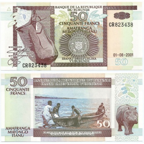 (36c) Burundi. 2001. 50 Francs (SC)