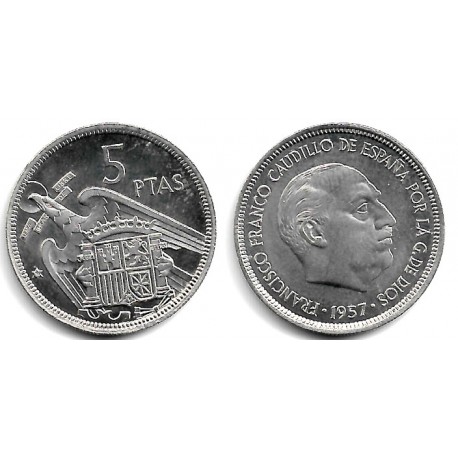 Estado Español. 1957*(74). 5 Pesetas (SC-)