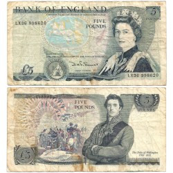 (378c) Gran Bretaña. 1971-91. 5 Pounds (BC/BC-) Manchas