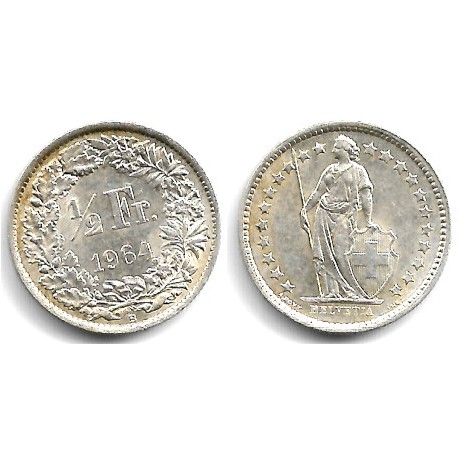 (23) Suiza. 1964B. ½ Franc (EBC) (Plata)