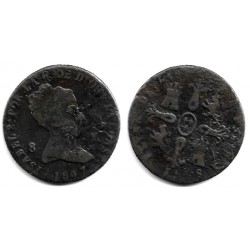 Isabel II. 1847. 8 Maravedí (BC/BC-) Ceca de Jubia