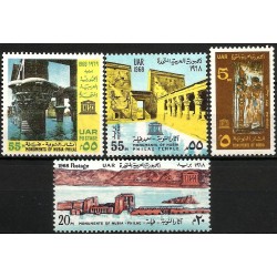 República Árabe Unida. Sin Fecha. Serie Completa (Nuevo) Monumentos de Nubia