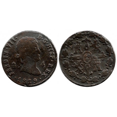 Fernando VII. 1829. 4 Maravedí (BC) Ceca de Segovia