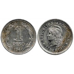 (57) Argentina. 1960. 1 Peso (MBC) Mancha