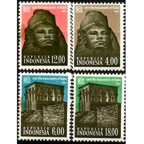 Indonesia. 1964. Serie Completa (Nuevo, con manchas de óxido) Monumentos de Nubia