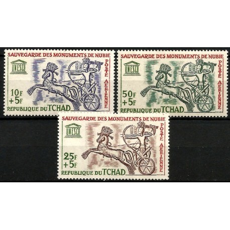 Chad. Sin Fecha. Serie Completa (Nuevo, con señal de fijasellos) Monumentos de Nubia
