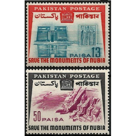 Pakistán. Sin Fecha. Serie Completa (Nuevo, con señal de fijasellos) Monumentos de Nubia
