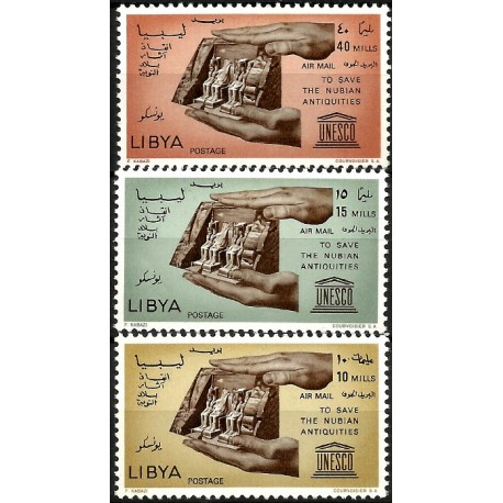 Libia. Sin Fecha. Serie Completa (Nuevo, con señal de fijasellos) Monumentos de Nubia