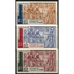 Gabón. Sin Fecha. Serie Completa (Nuevo, con señal de fijasellos) Monumentos de Nubia