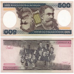 (200b) Brasil. 1981-85. 500 Cruzeiros (SC-) Mancha en esquina